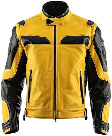 Peak-Fashions Mens Dead Rising 2 Chuck Greene Ijiek Biker Yellow
